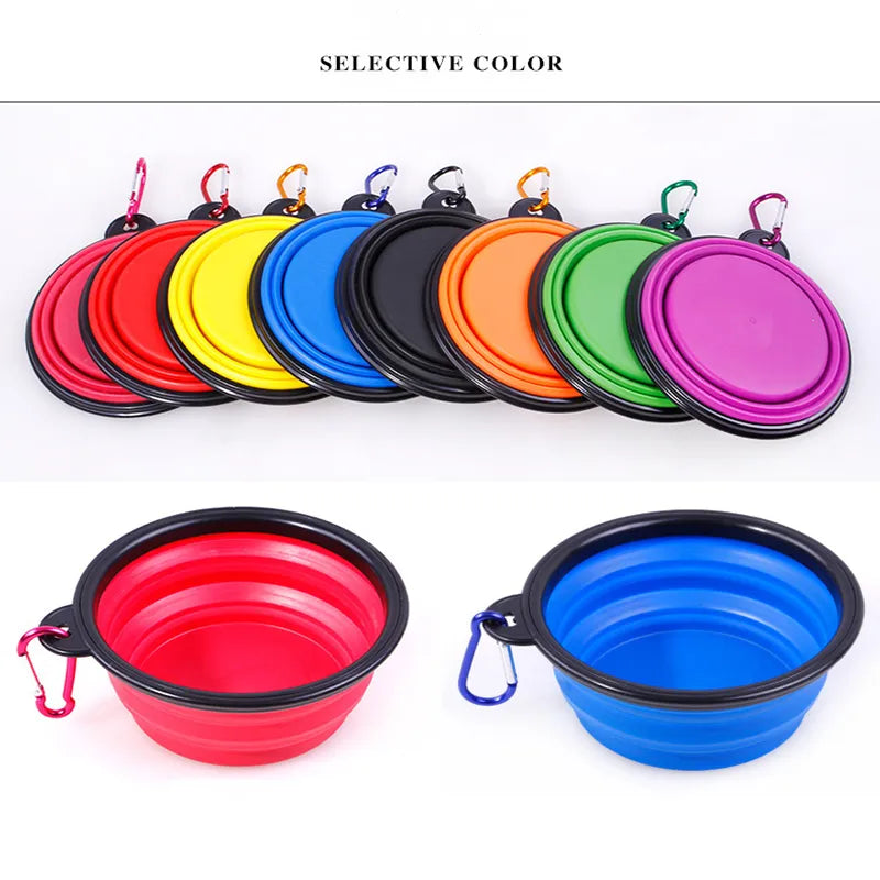 Convenient Large 1-Liter Collapsible Dog Water Bowl - Portable Folding Silicone Pet Bowl for Hydration on the Go
