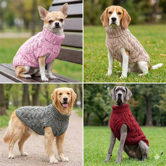 Soft Winter Dog Sweater – Warm Turtleneck Knit Vest for Dogs, Puppies & Cats
