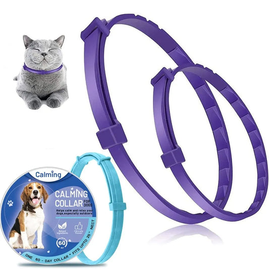 CalmPawsAdjustable Waterproof Soothing Pet Calming Collar - Stress Relief for Cats and Dogs