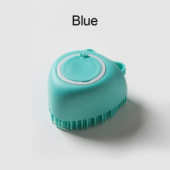 Efficient Soft Silicone Grooming Shower Brush with Shampoo Dispenser