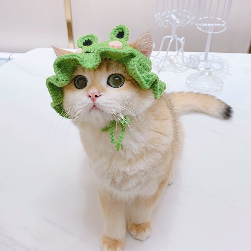 Adorable Pet Knitted Hats with Adjustable Straps | Shop Now!