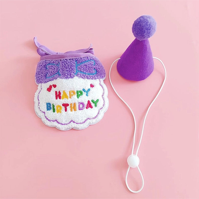 Cute Birthday Bib & Hat Set for Pets | Pet Birthday Accessories & Gifts