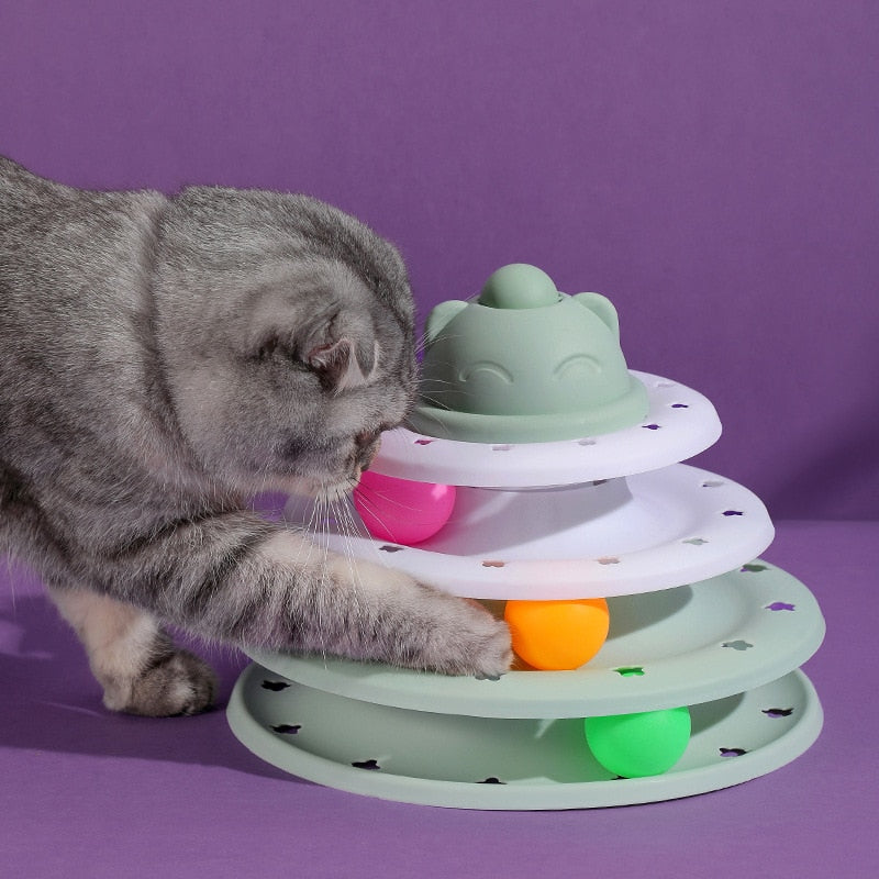 3/4 Levels Cat Toy Tower Interactive