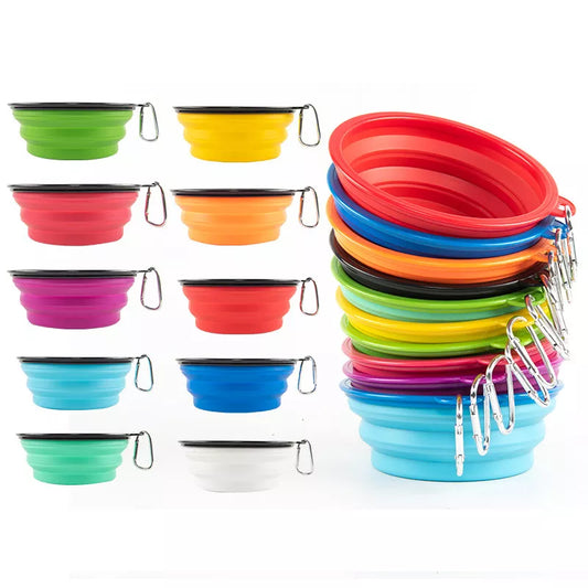 Convenient Large 1-Liter Collapsible Dog Water Bowl - Portable Folding Silicone Pet Bowl for Hydration on the Go