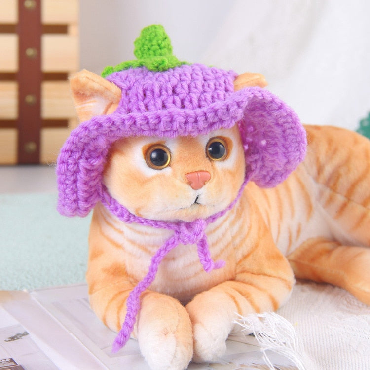 Adorable Pet Knitted Hats with Adjustable Straps | Shop Now!