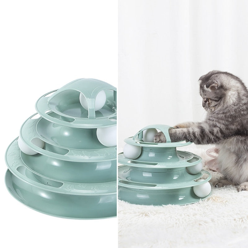 3/4 Levels Cat Toy Tower Interactive