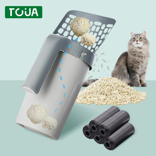 Efficient Cat Litter Shovel Scoop Kit: Refillable Bag for Pet Filter - Keep Your Space Fresh and Clean