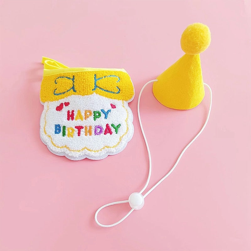 Cute Birthday Bib & Hat Set for Pets | Pet Birthday Accessories & Gifts