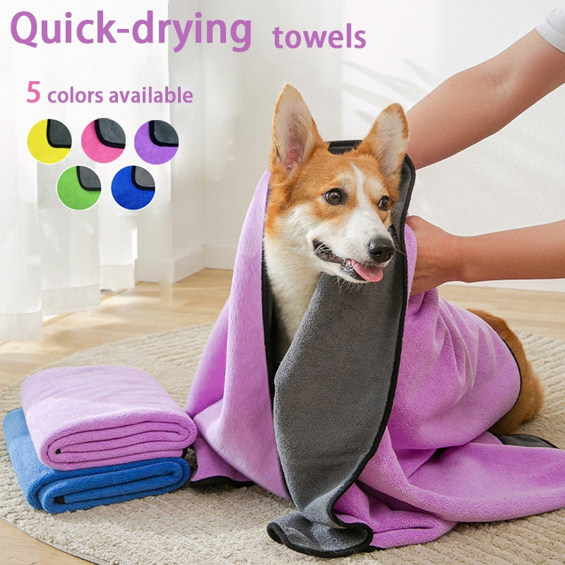 Quick Dry Microfiber Pet Towel | Fast Drying Dog & Cat Grooming Products