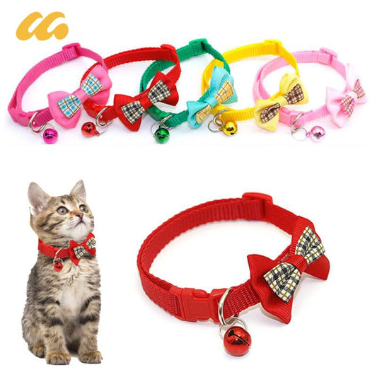 Stylish Plaid Print Cat & Dog Collar Bow Tie Bell | Shop Now!